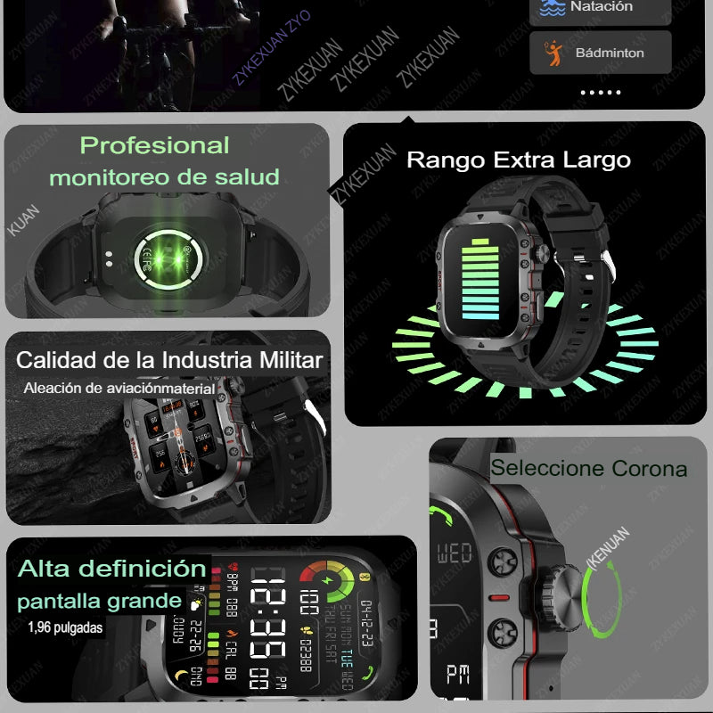 NUEVO RELOJ INTELIGENTE MILITAR RESISTENTE GPS