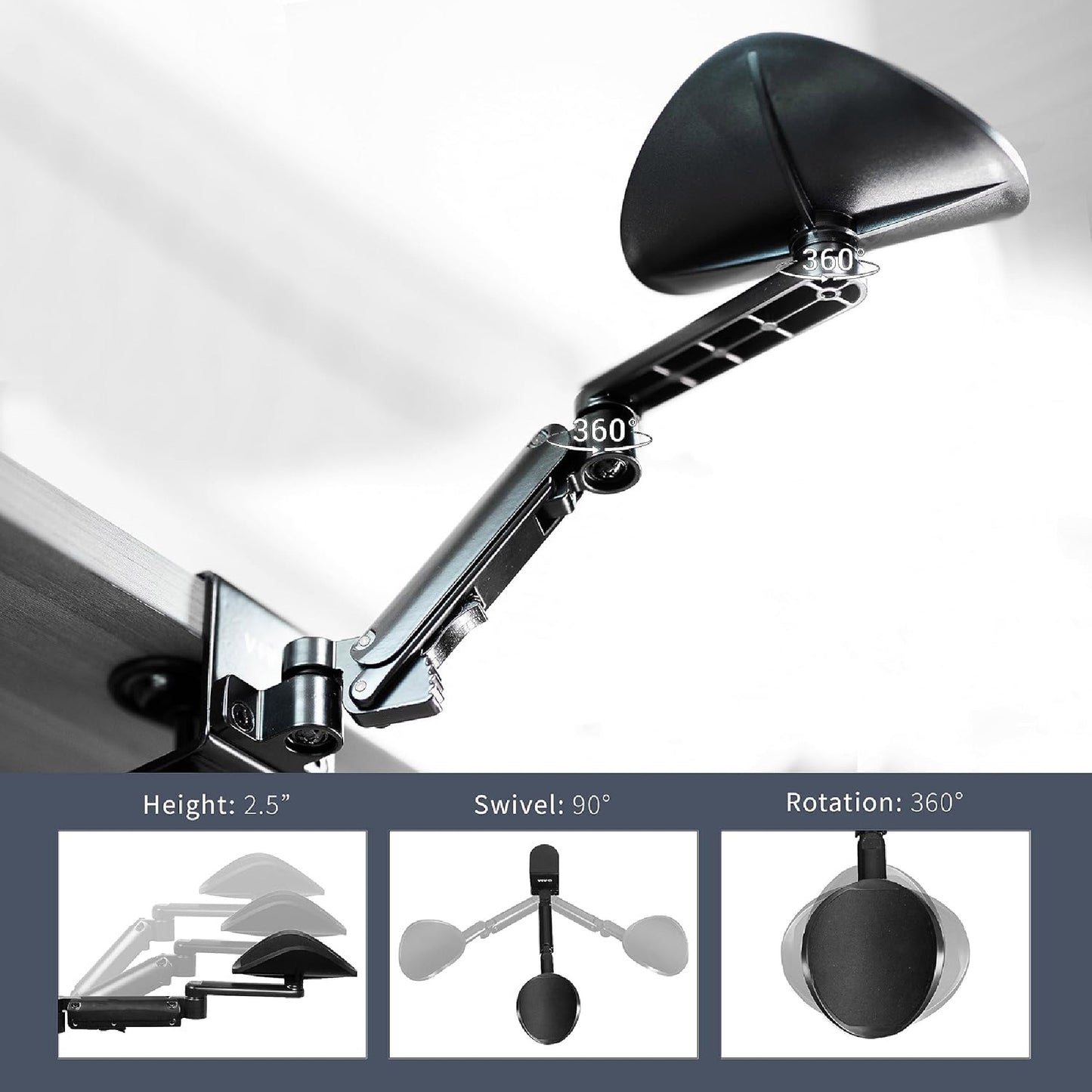 REPOSABRAZOS AJUSTABLE GIRATORIO  360